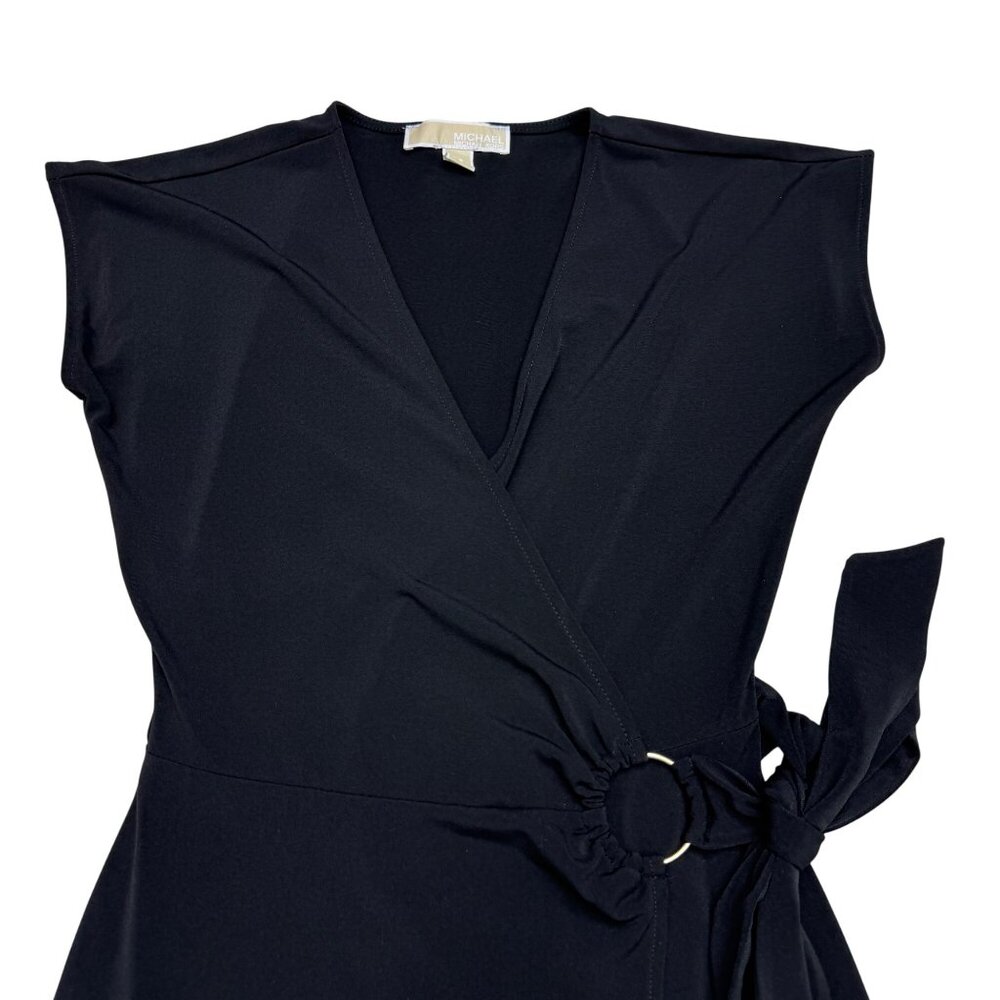 Michael Kors Women's Black Wrap-Style Dress Sleeveless, Size XS - Picture 4 of 9